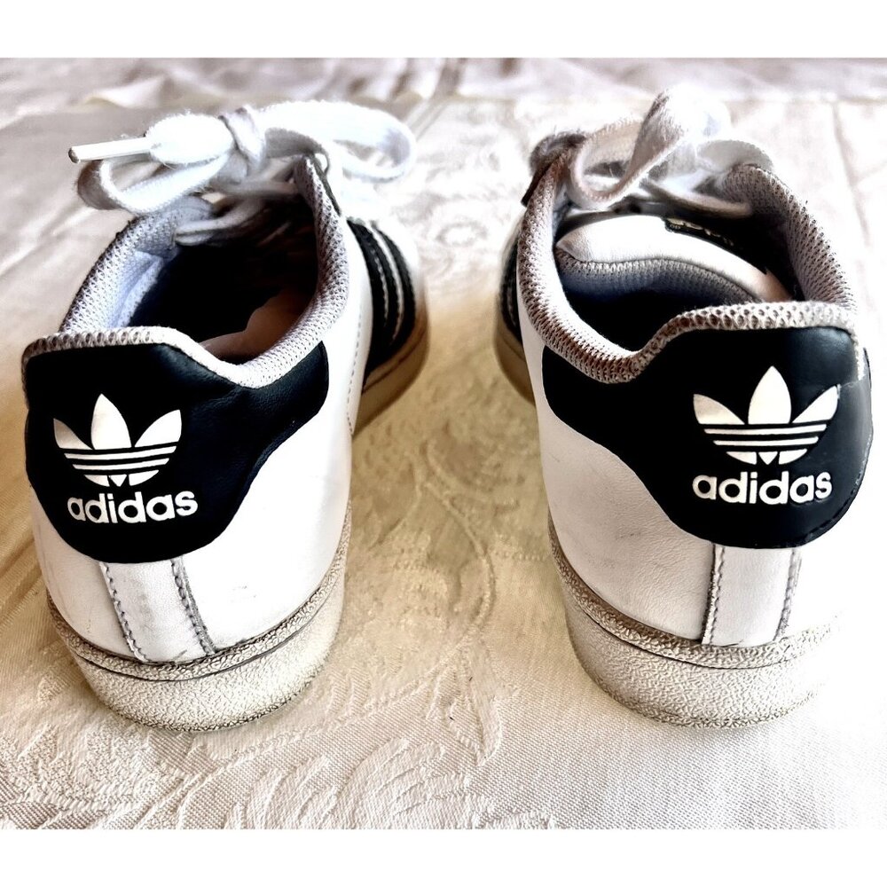 Adidas Superstar Sneakers Women’s Size 5.5 White Black Shoes - Picture 4 of 16